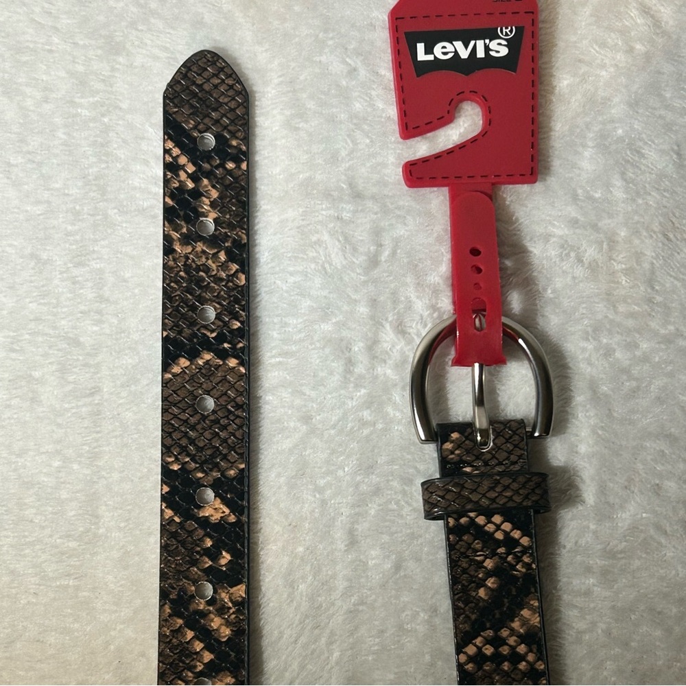 Levi’s Vintage Leopard Print Snakeskin PU Leather Buckle Belt